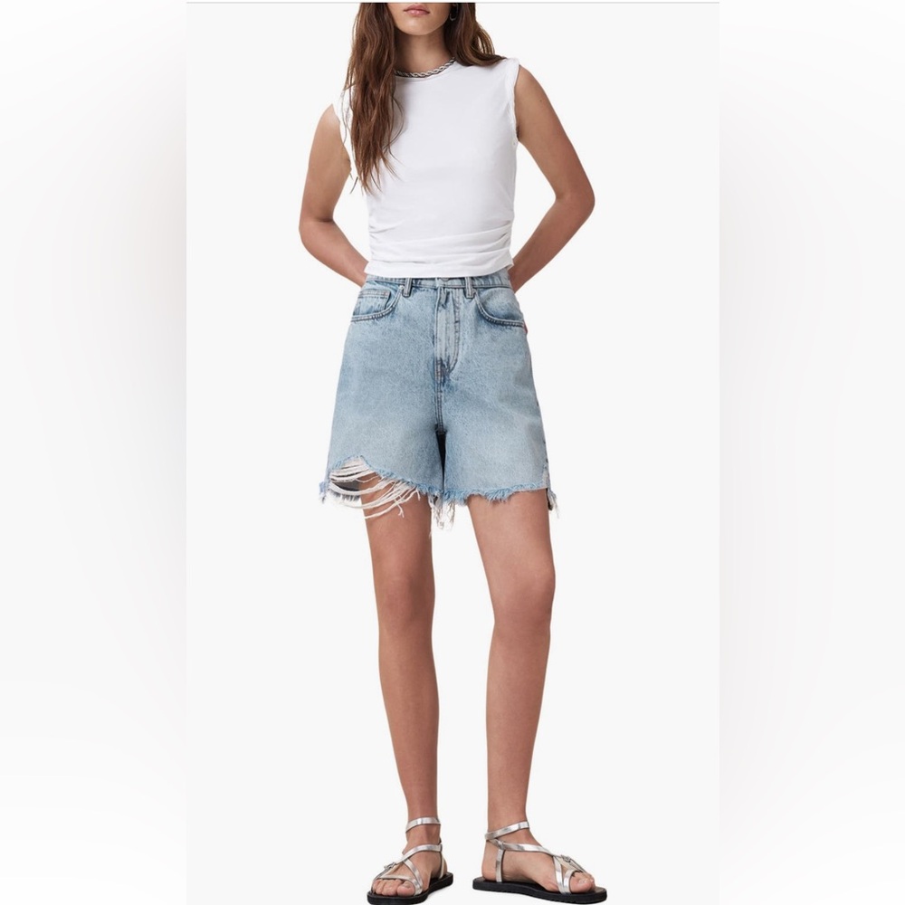 ❤️NWT All Saints Doris Denim Cutoff Jean Shorts size 27